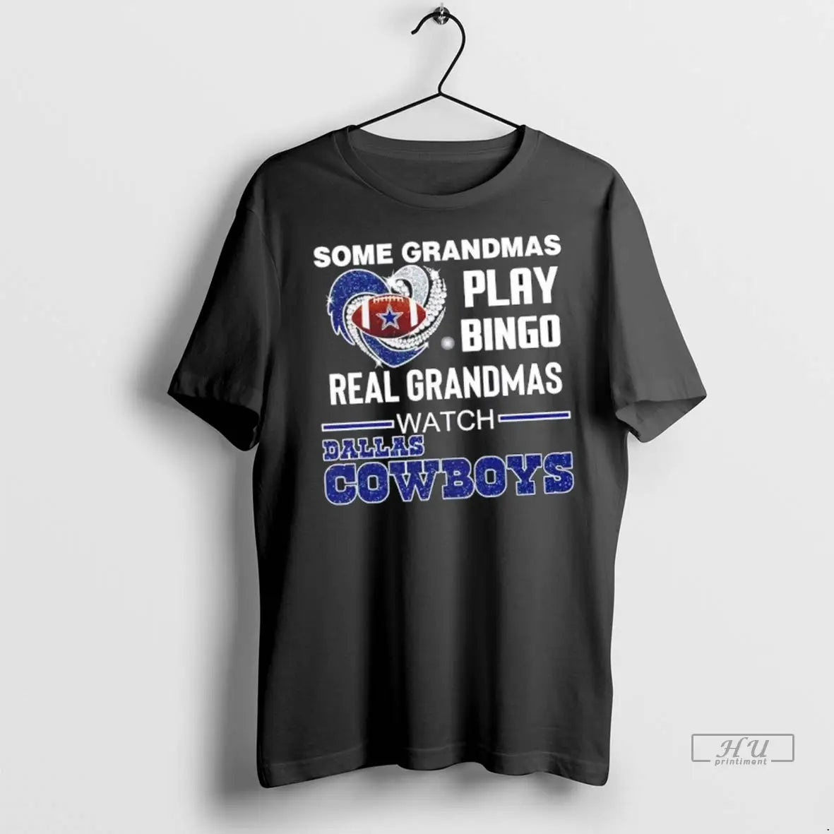 Officials Some Grandmas Play Bingo Real Grandmas Watch Dallas Cowboys Football Diamond Heart T Shirts