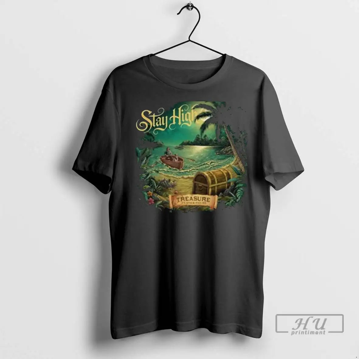 Officials Stay High Stick Figure Treasure Black Long Sleve T Shirts