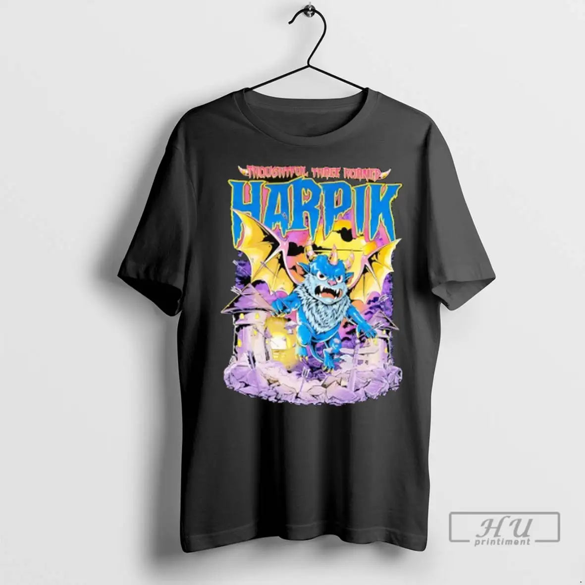 Officials Thoughtful Three Horned Harpik Monster T Shirts