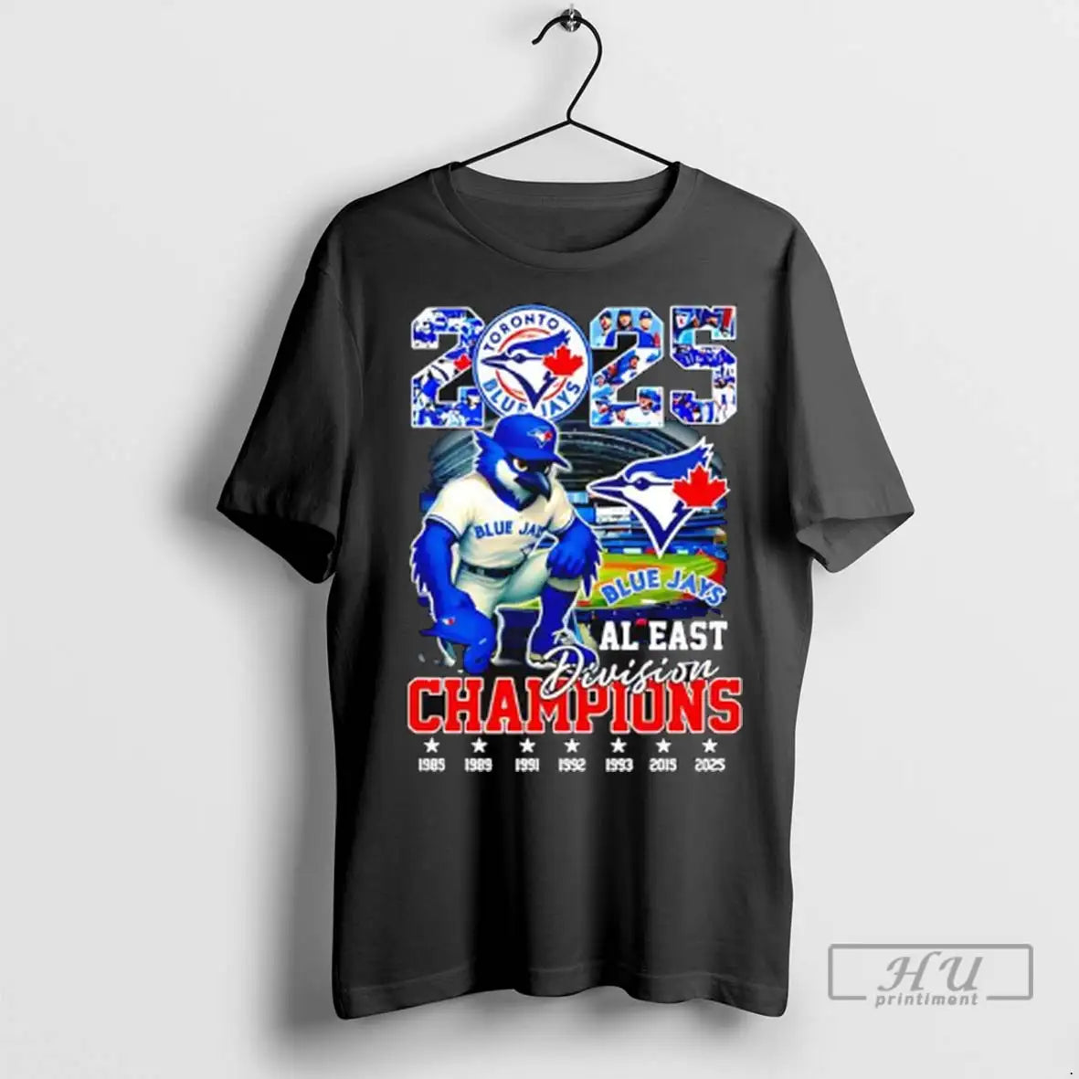 Officials Toronto Blue Jays Al East Division Champions 1985 2025 Mascot Logo Ladies T Shirts
