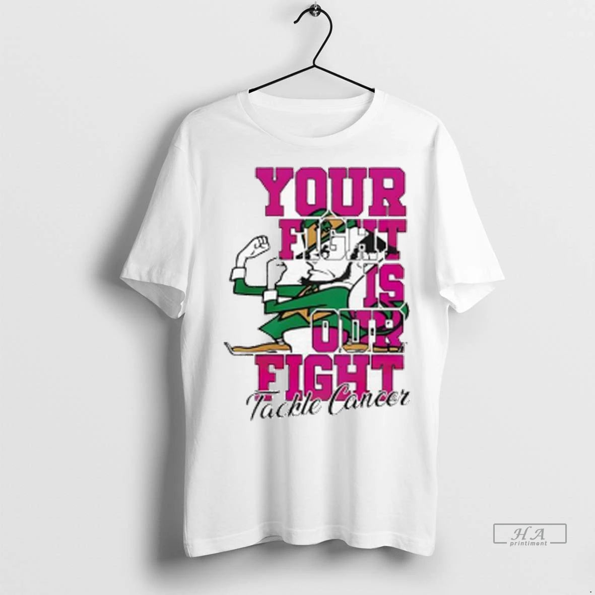 Officials Trendy Notre Dame Fighting Irish Mascot Tackle Cancer Your Fight Is Our Fight Ladies