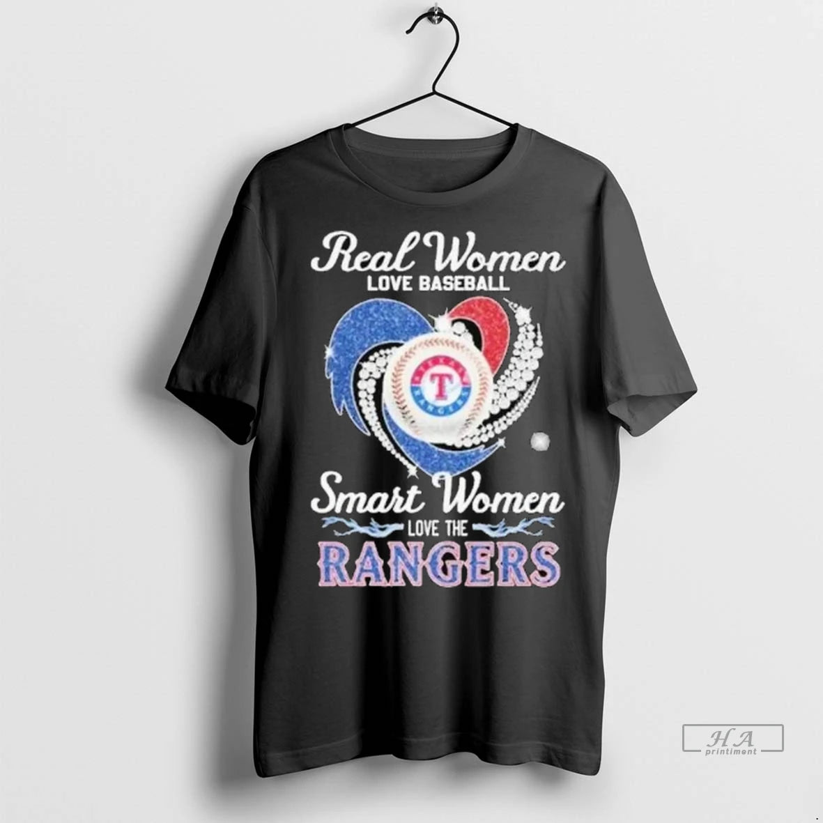 Officials Trendy Real Women Love Baseball Smart Women Love The Texas Rangers Diamond Heart 2025