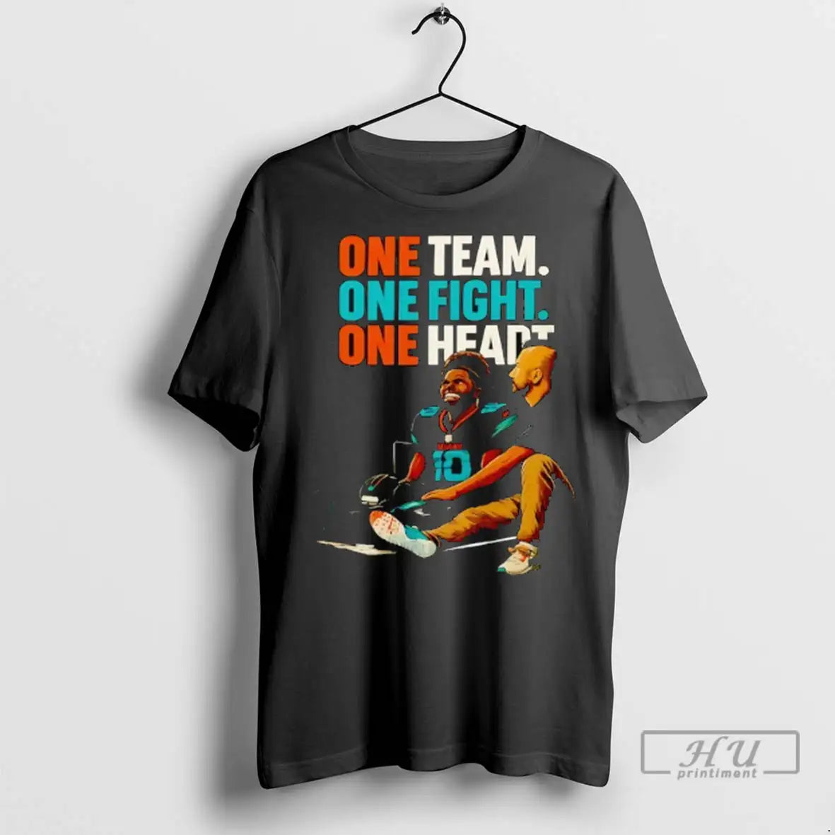 Officials Tyreek Hill Miami Dolphins One Team One Fight One Heart T Shirts