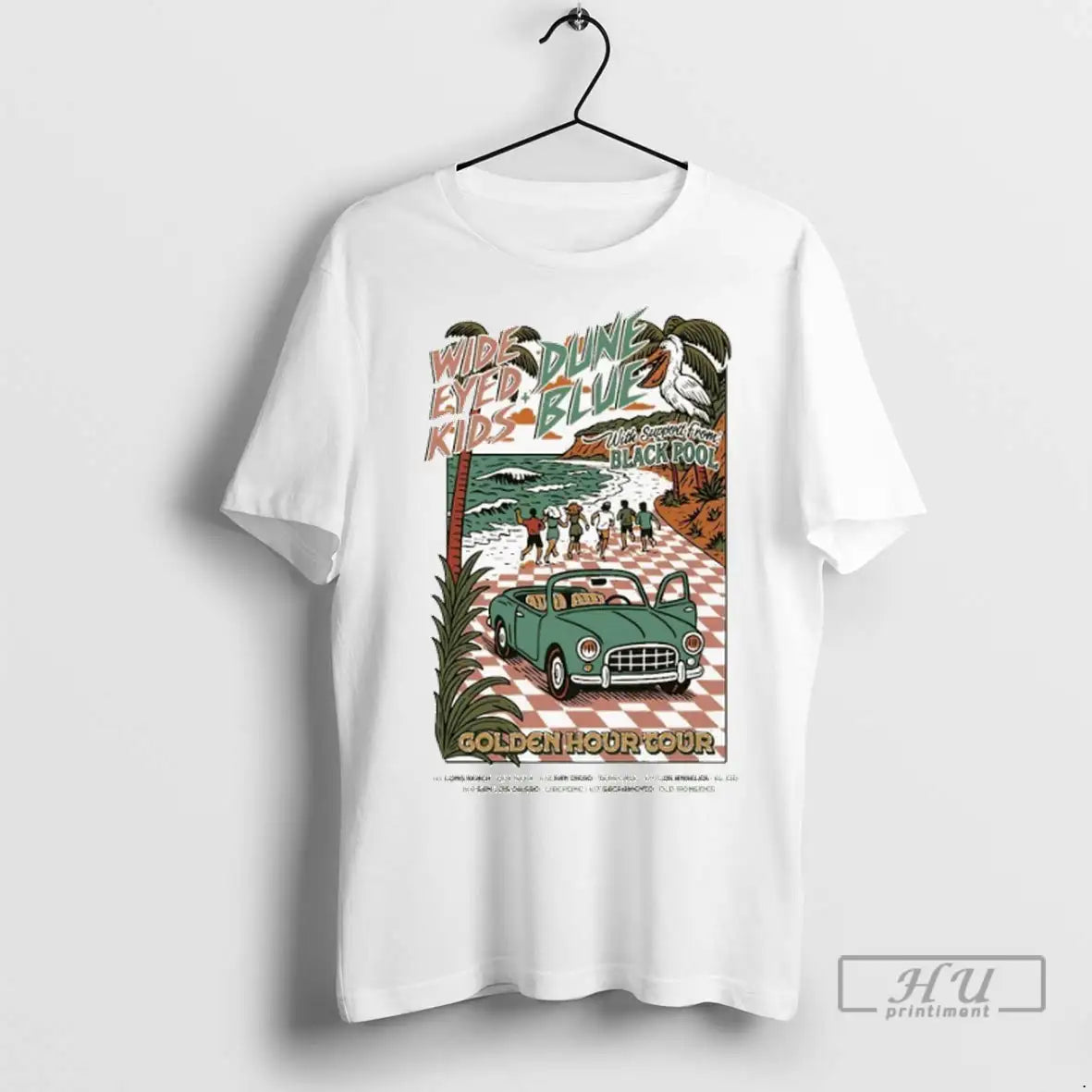 Officials Wide Eyed Kids And Dune Blue Black Pool Golden Hour Tour 2025 T Shirts