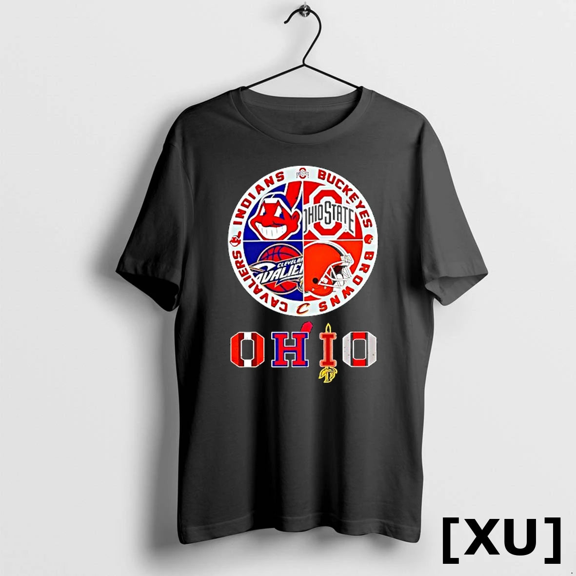 Ohio Sports Team Indians Buckeyes Browns And Cavaliers Circle Logo Tshirts Sweater