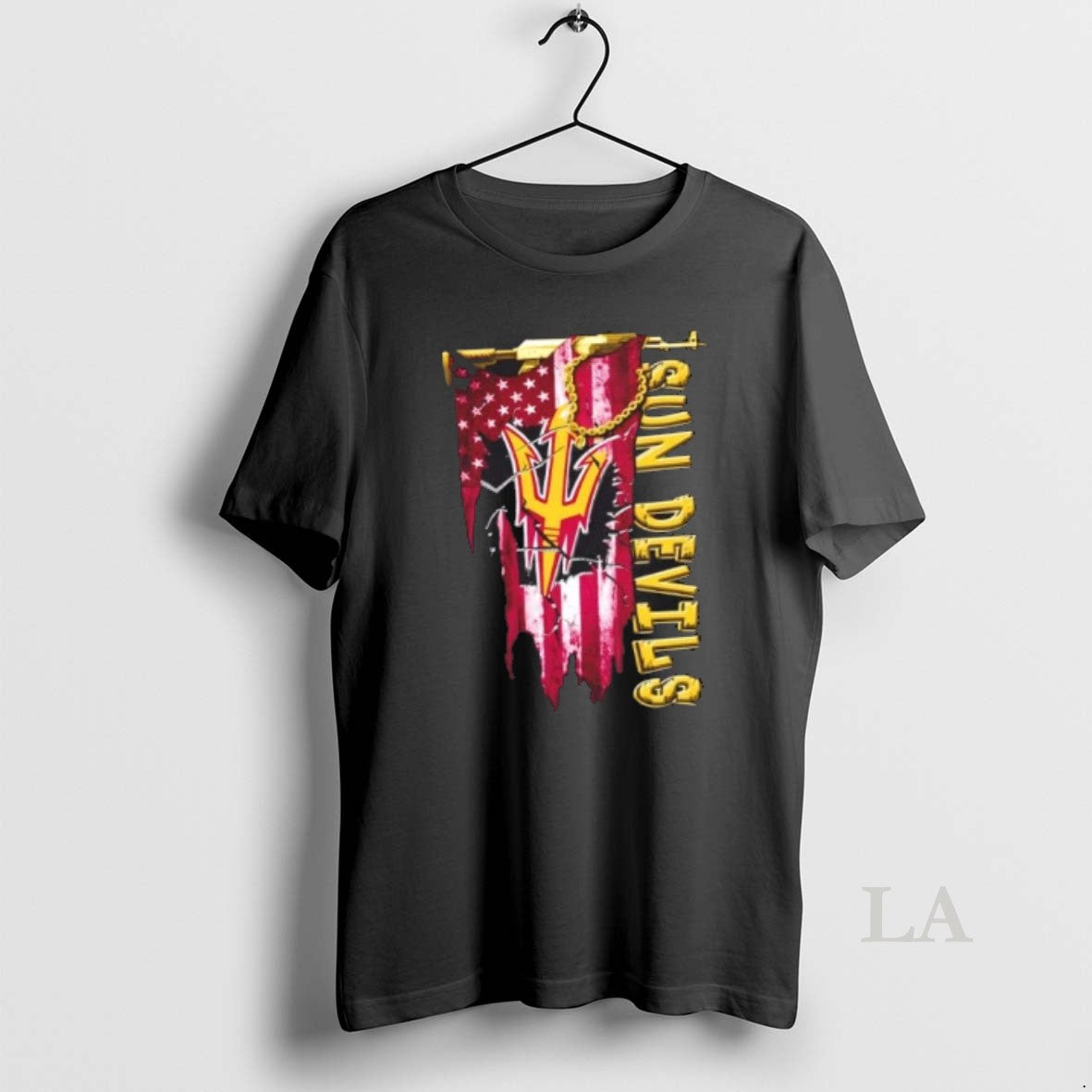Original Arizona State Sun Devils Football Battle Shattered Usa Flag Rip Design