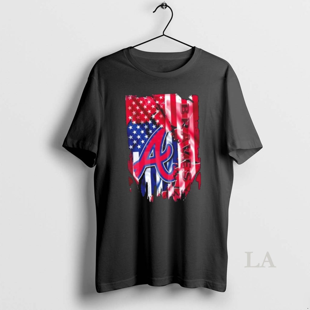 Original Atlanta Braves Baseball X American Flag