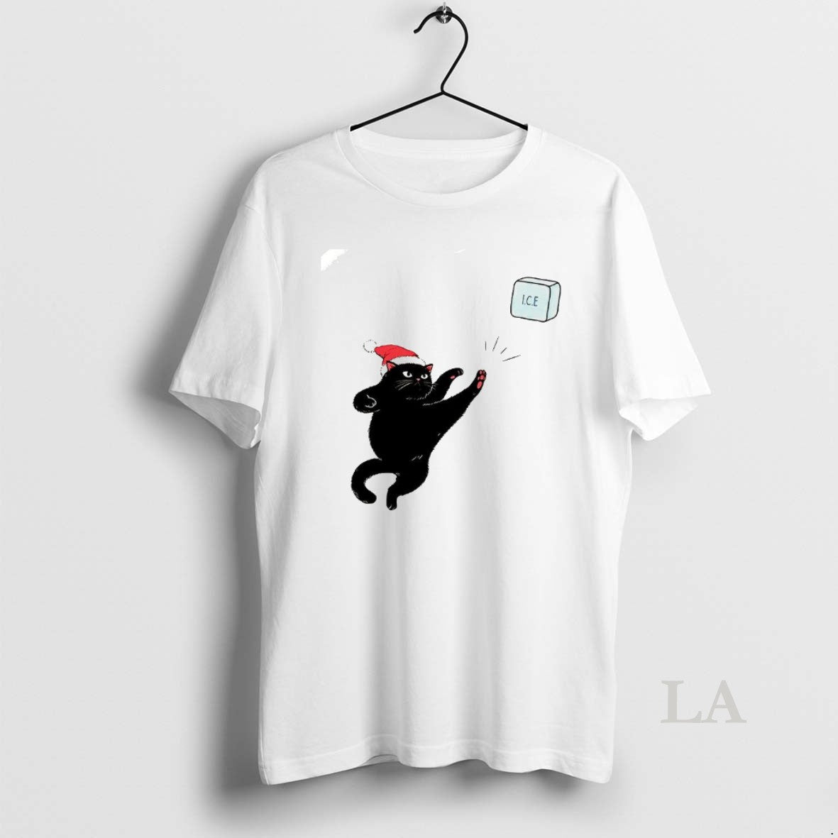 Original Black Cat Christmas Abolish Ice Fuck Ice Caricature