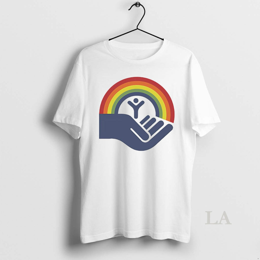 Original Brennan Huff Step Brothers Wearing United Way Rainbow