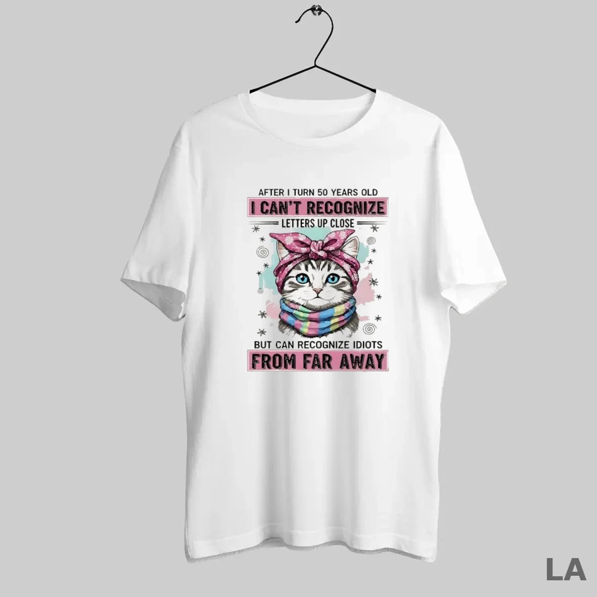 Original Cat Wear Pink Bow After I Turn 50 Years Old I Cant Recognize Letters