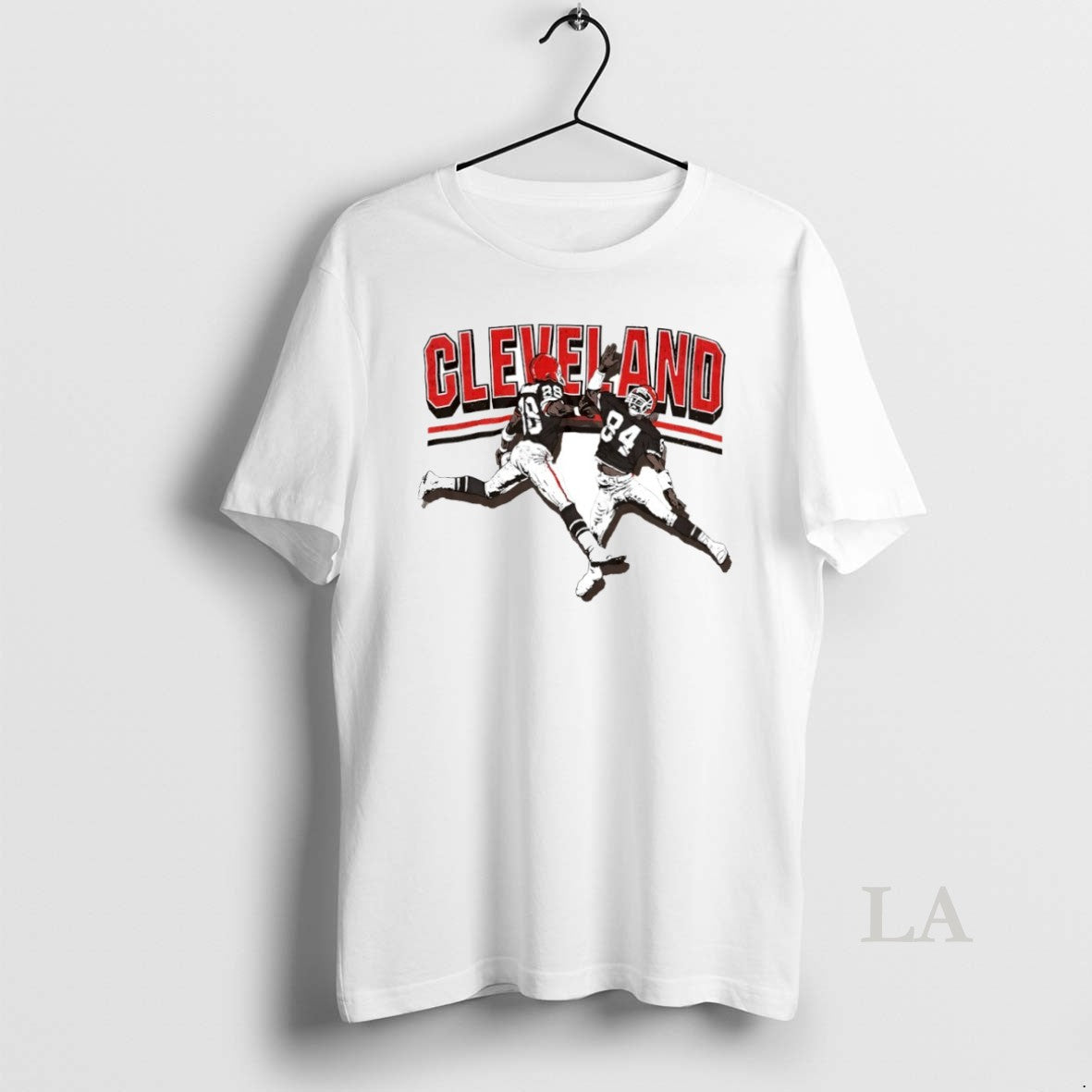 Original Cleveland Browns Football Webster Slaughter And Reggie Langhorne High Five Circle