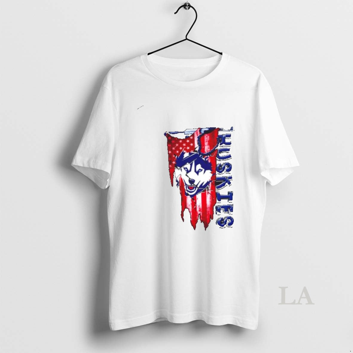 Original Connecticut Huskies Football Battle Shattered Usa Flag Rip Design