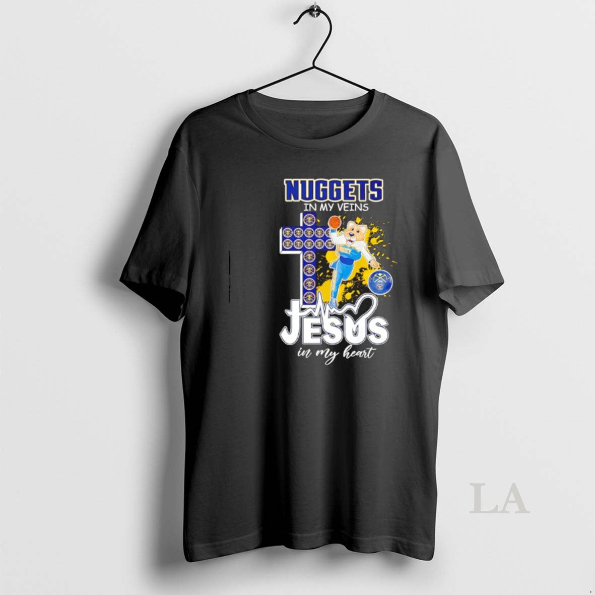 Original Denver Nuggets In My Veins Jesus In My Heart Mascot