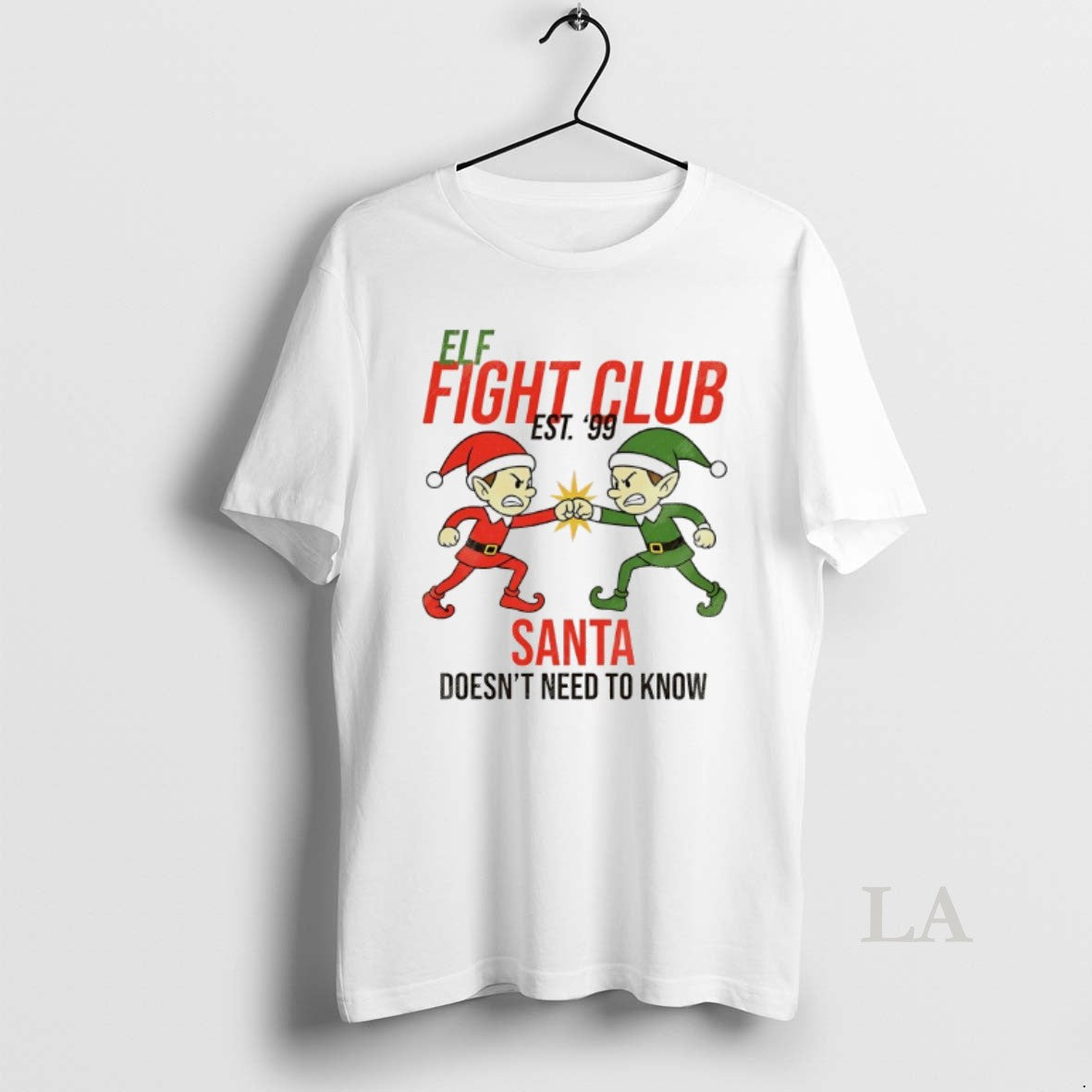 Original Elf Fight Club Santa Doesnt Need To Know
