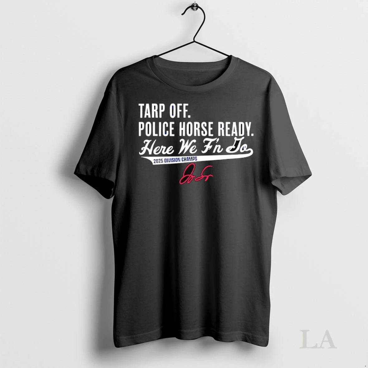 Original George Springer Toronto Blue Jays 2025 Division Champs Tarp Off Police Horse Ready Here