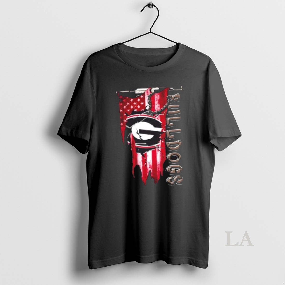 Original Georgia Bulldogs Football Battle Shattered Usa Flag Rip Design