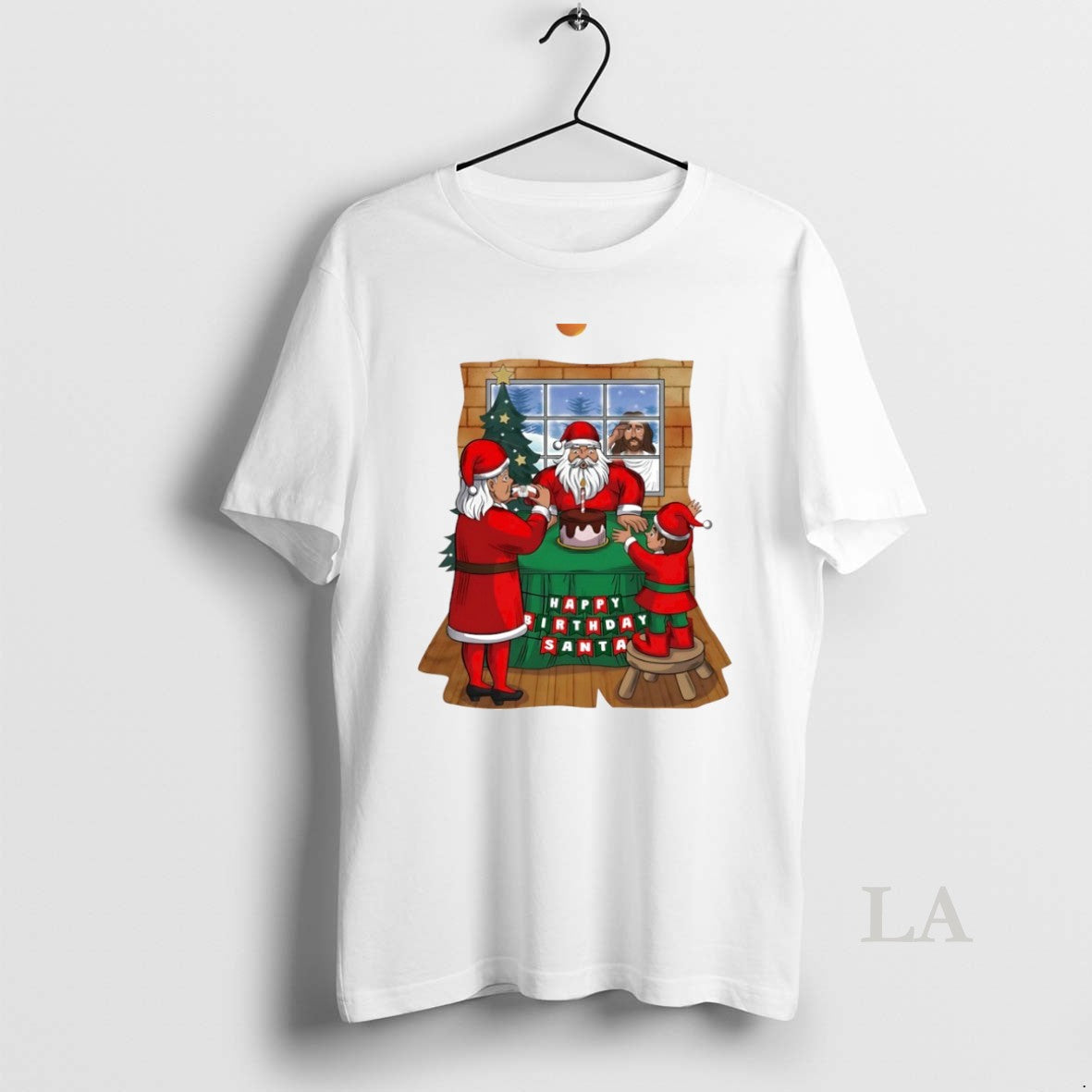 Original Happy Birthday Santa Christmas Circle