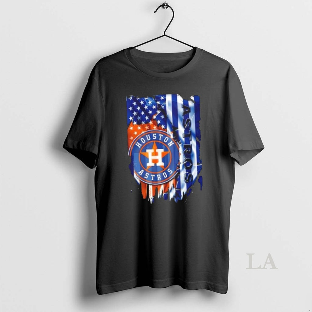 Original Houston Astros Baseball X American Flag