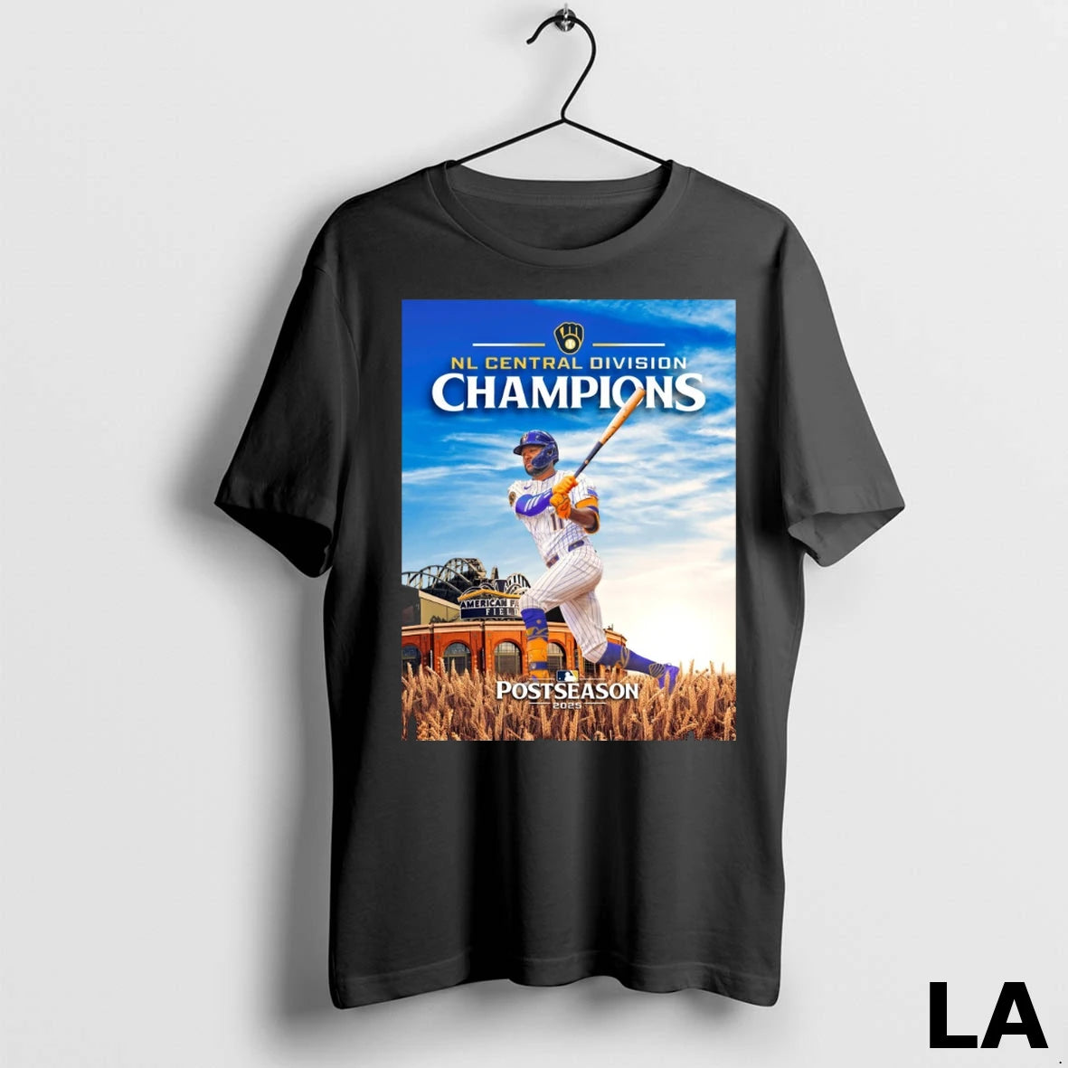 Original Jackson Chourio Milwaukee Brewers Nl Central Division Champions 2025 Mlb Postseason At American Family
