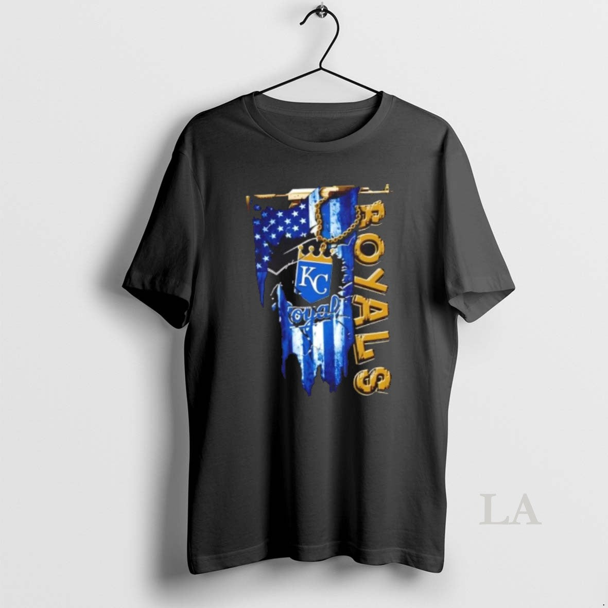 Original Kansas City Royals Baseball Battle Shattered Usa Flag Rip Design
