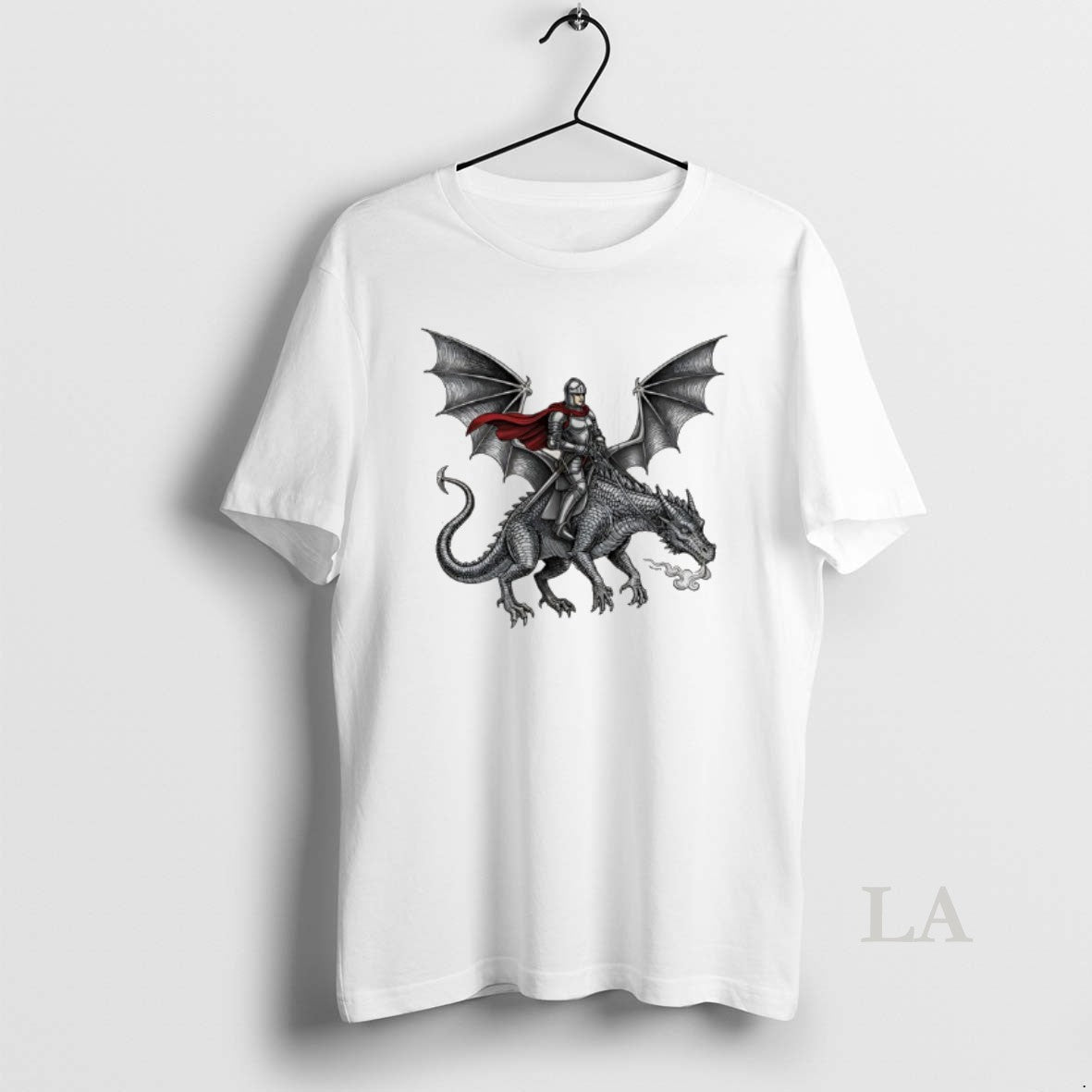 Original Knight Riding Dragon Art