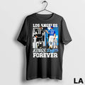 Original Los Angeles City Skyline Kopitar Los Angeles Kings And Kershaw Los Angeles Dodgers Forever