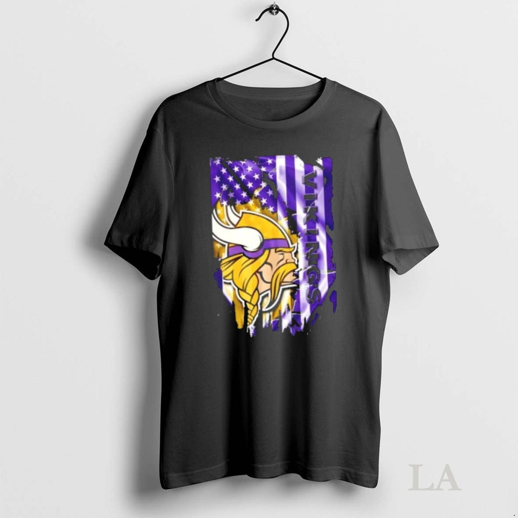 Original Minnesota Vikings Football X American Flag