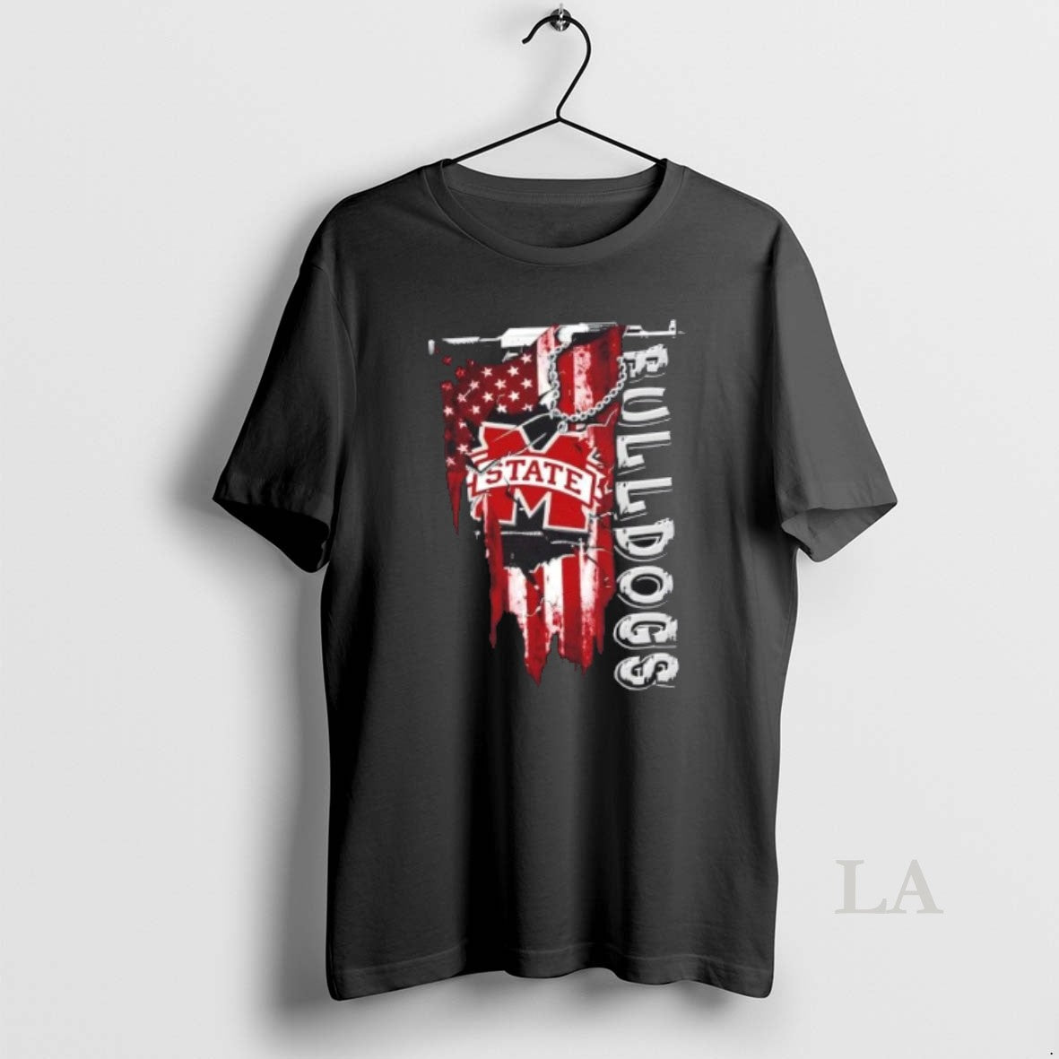 Original Mississippi State Bulldogs Football Battle Shattered Usa Flag Rip Design