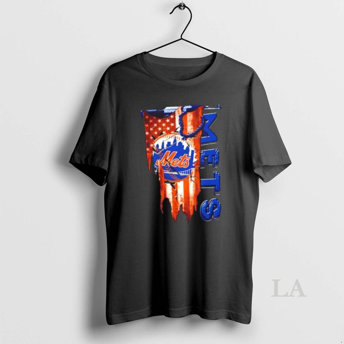 Original New York Mets Baseball Battle Shattered Usa Flag Rip Design