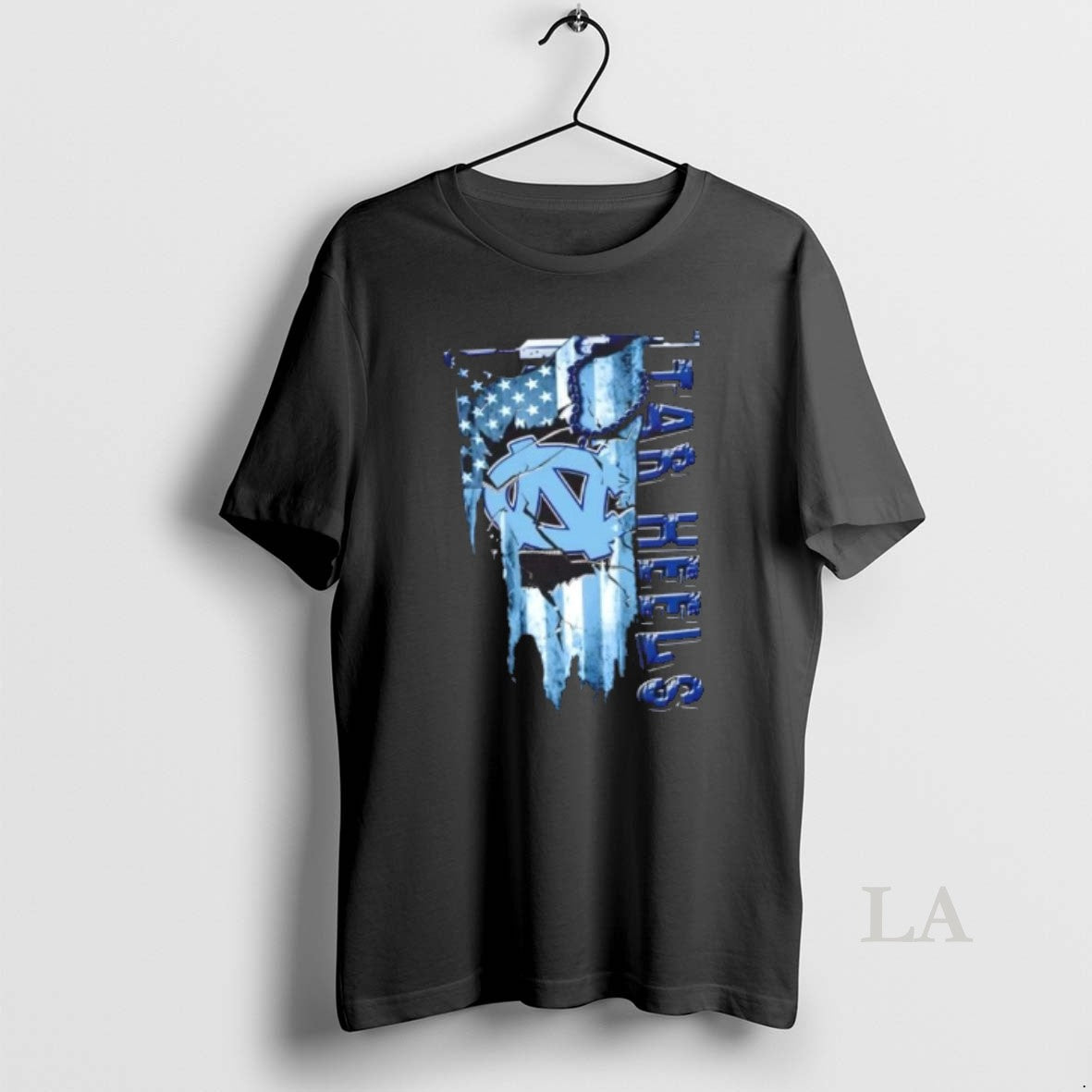 Original North Carolina Tar Heels Football Battle Shattered Usa Flag Rip Design