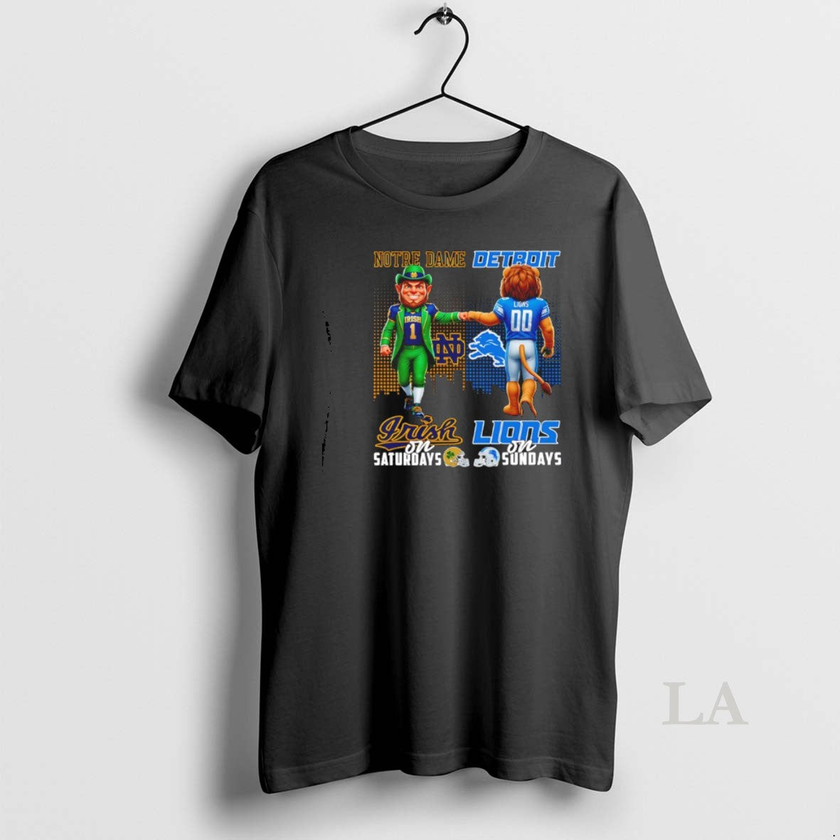 Original Notre Dame Fighting Irish On Saturdays Vs Detroit Lions On Sundays Mascot Skyline