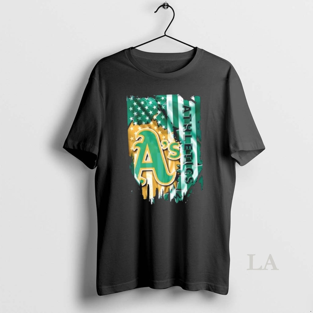 Original Oakland Athletics Baseball X American Flag