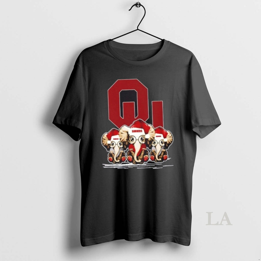 Original Oklahoma Sooners X Elephants Santa Hat Merry Christmas