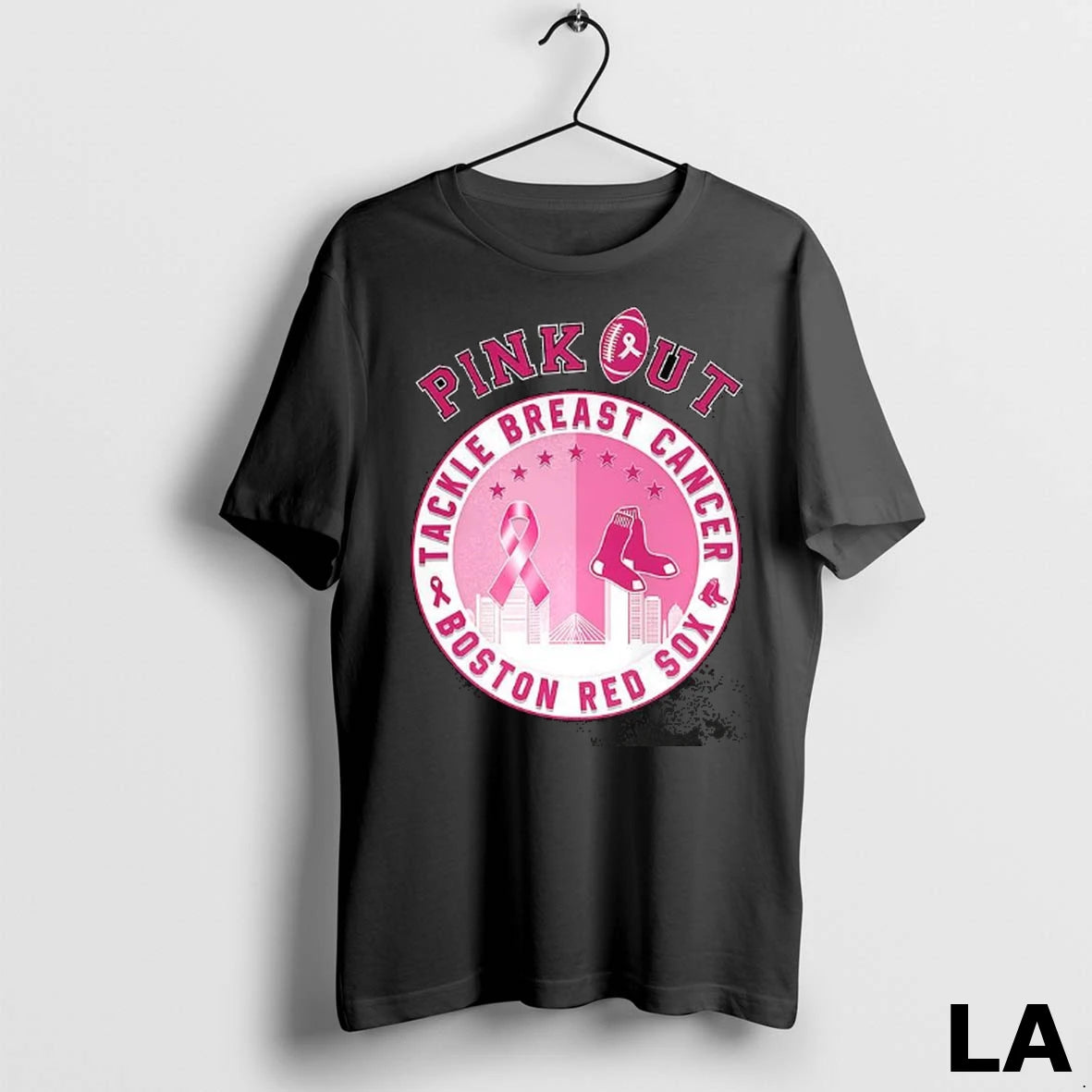 Original Pink Out Tackle Breast Cancer Awareness American Boston Red Sox Football Logo Pink Ribbon