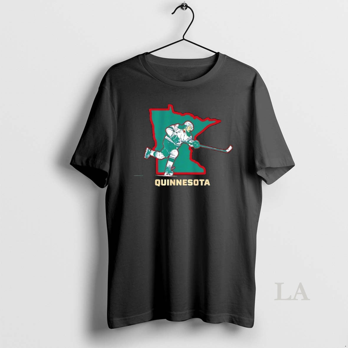 Original Quinnesota Minnesota Wild Hockey Quinn Hughes 43 State Map