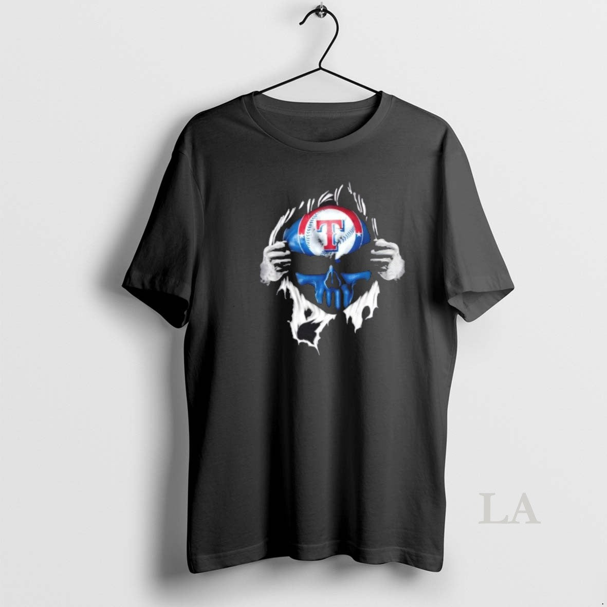 Original Ripped From The Chest Skull Deep Texas Rangers Till The Grave