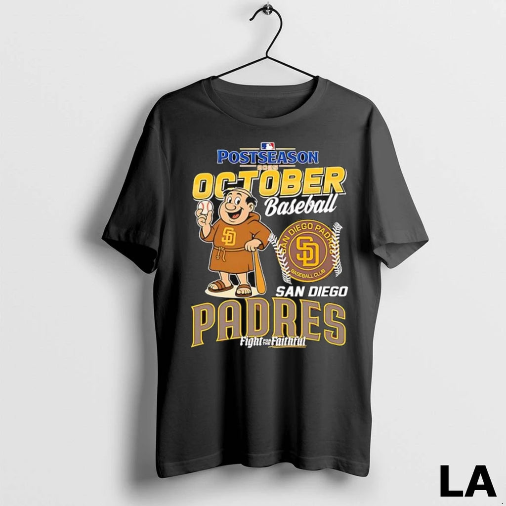 Original San Diego Padres 2025 Postseason October Baseball Fight For The Faithful Mascot Logo Ladies