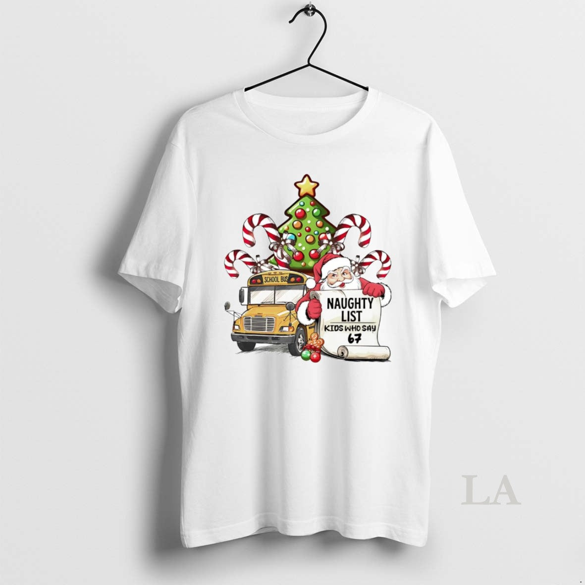 Original Santa School Bus Naughty List Kids Who Say 6 7 Christmas