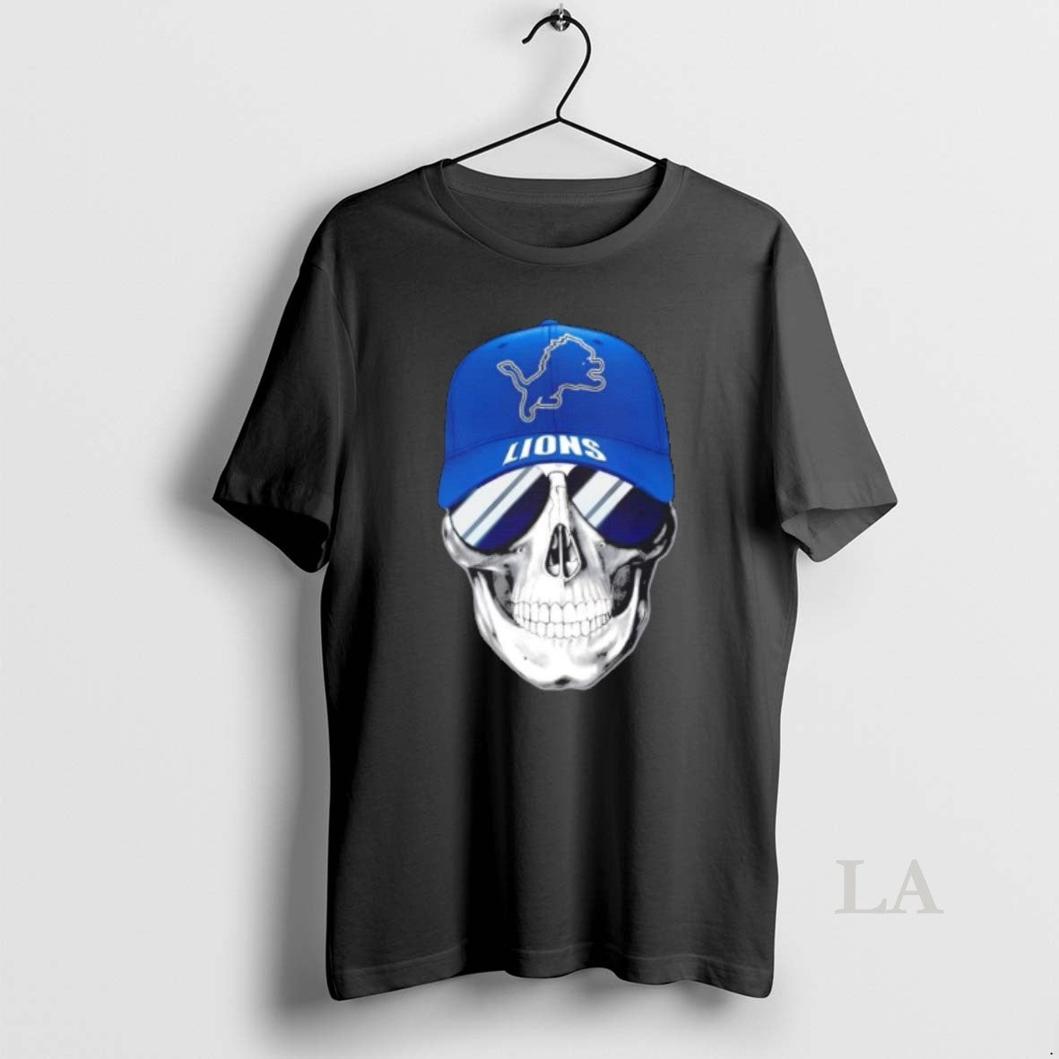 Original Skull Wearing Cap Smile Detroit Lions Fans
