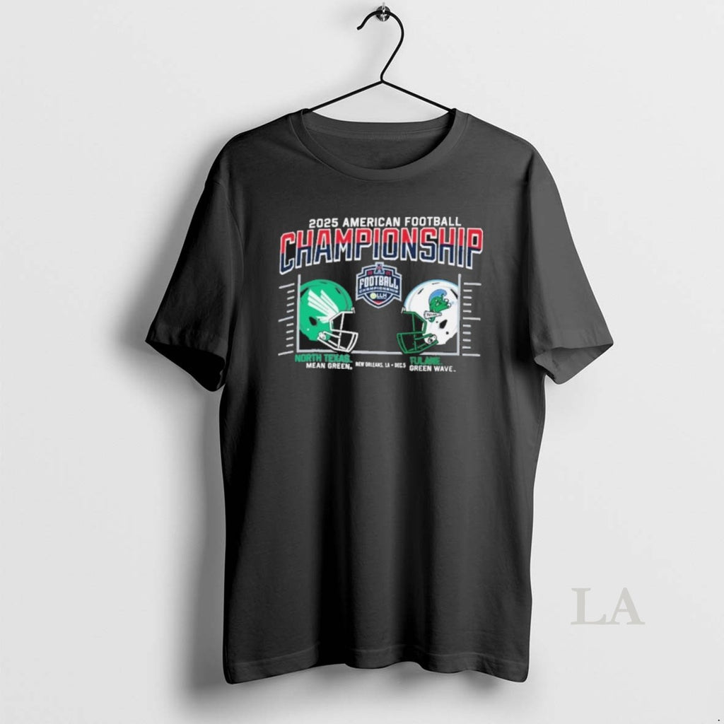 Original Tulane Vs North Texas 2025 Aac Football Championship Duel Helmet
