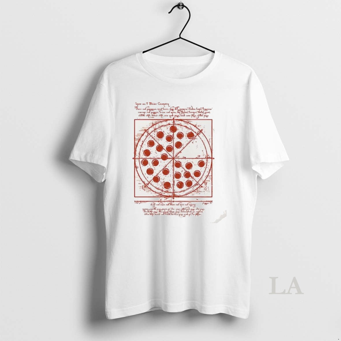 Original Vitruvian Pizza Tee Da Vinci