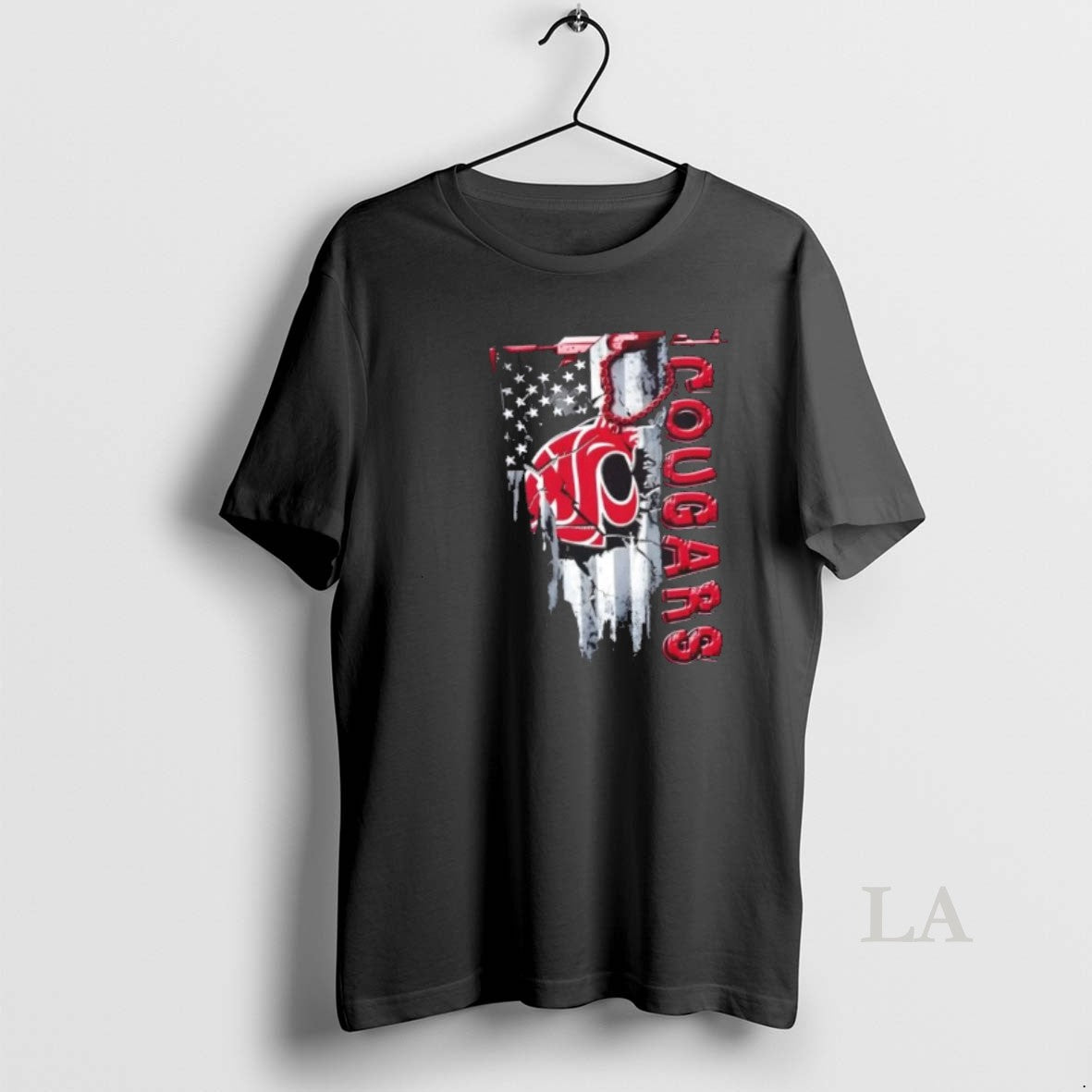 Original Washington State Cougars Football Battle Shattered Usa Flag Rip Design