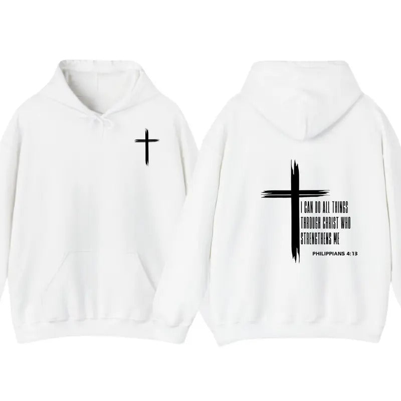 Philippians 4:13 Inspirational Christian Bold Cross & Uplifting Verse