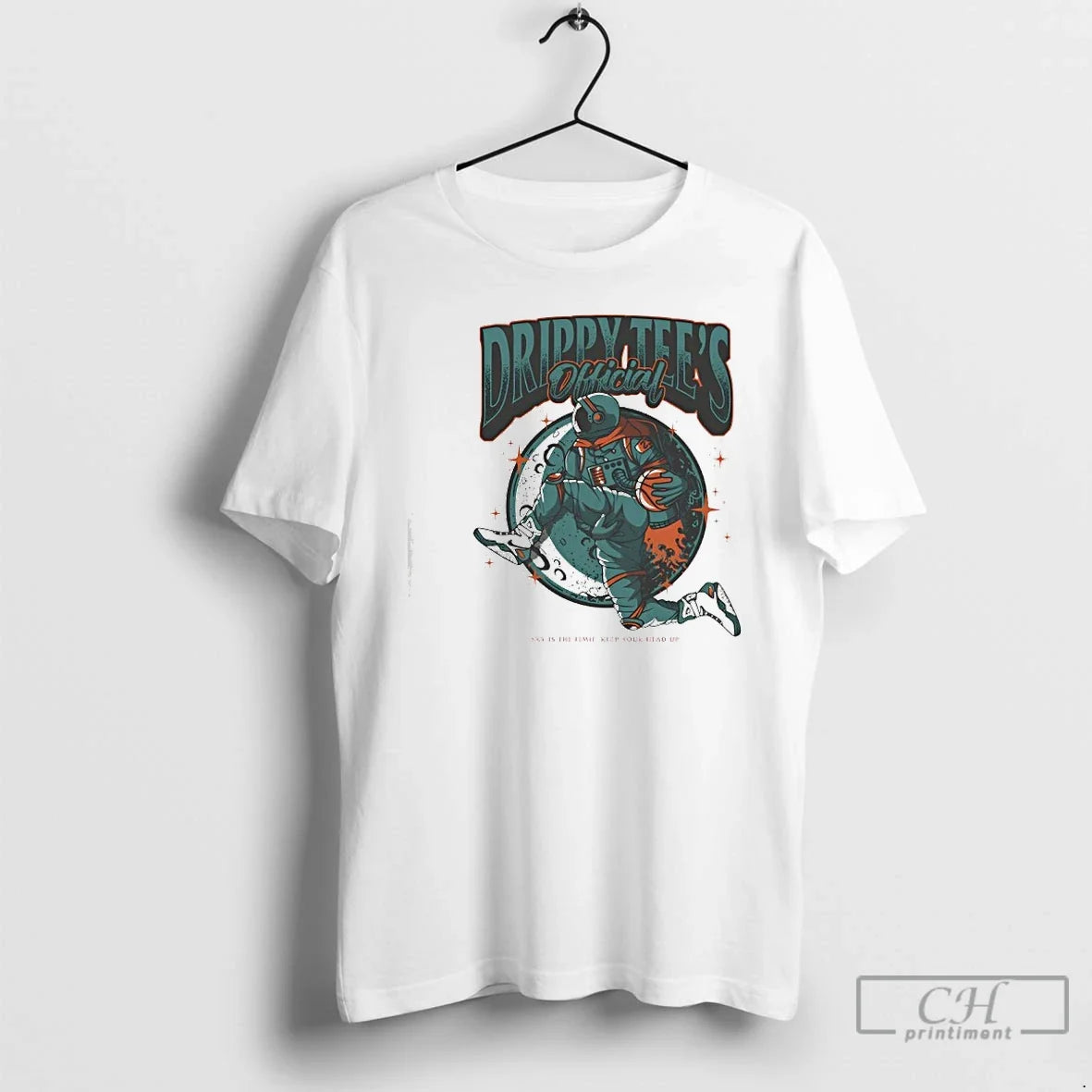 Astronaut Playing Basketball Sky Is Limit Keep Your Head Up
