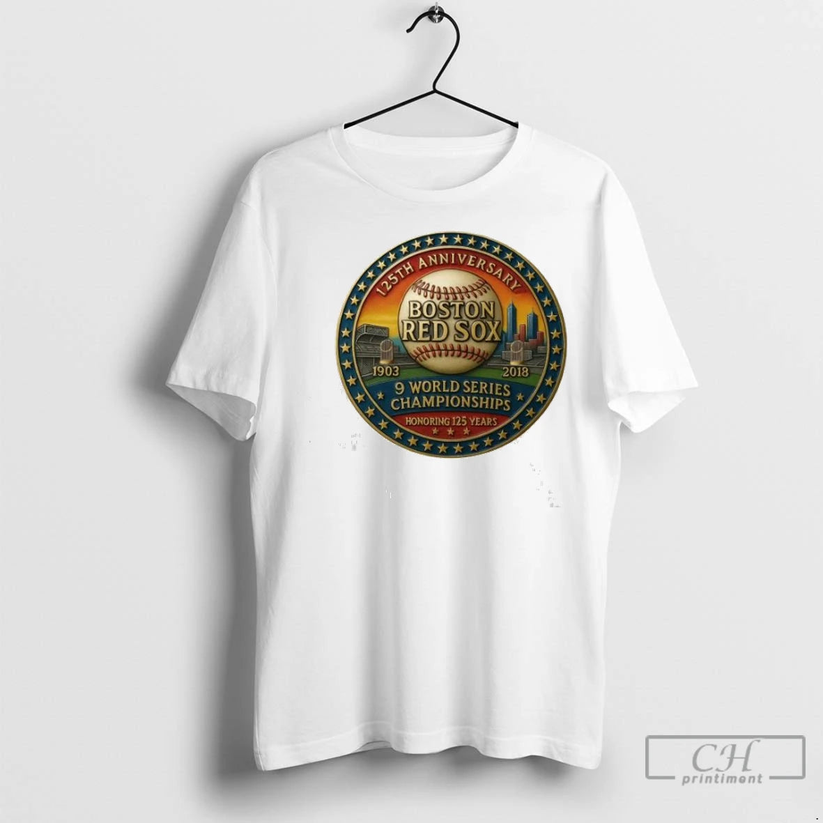 Premium Boston Red Sox 125th Anniversary Commemorative 1903 2018 9 World Series Championships Ladies
