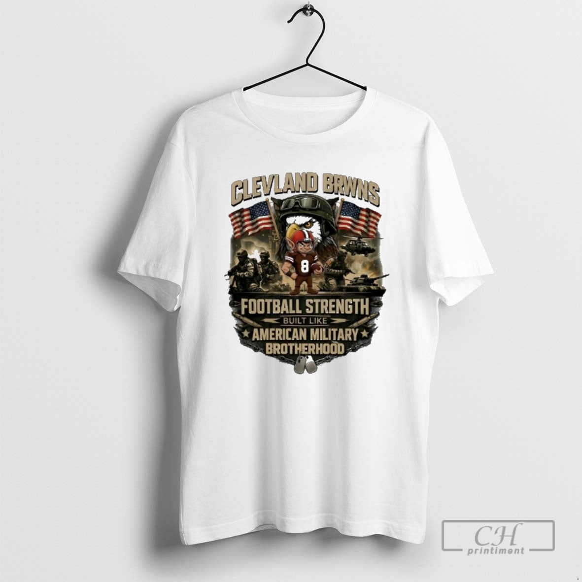 Premium Cleveland Browns Football Strength Built Like American Military Brotherhood Shirt Sweater