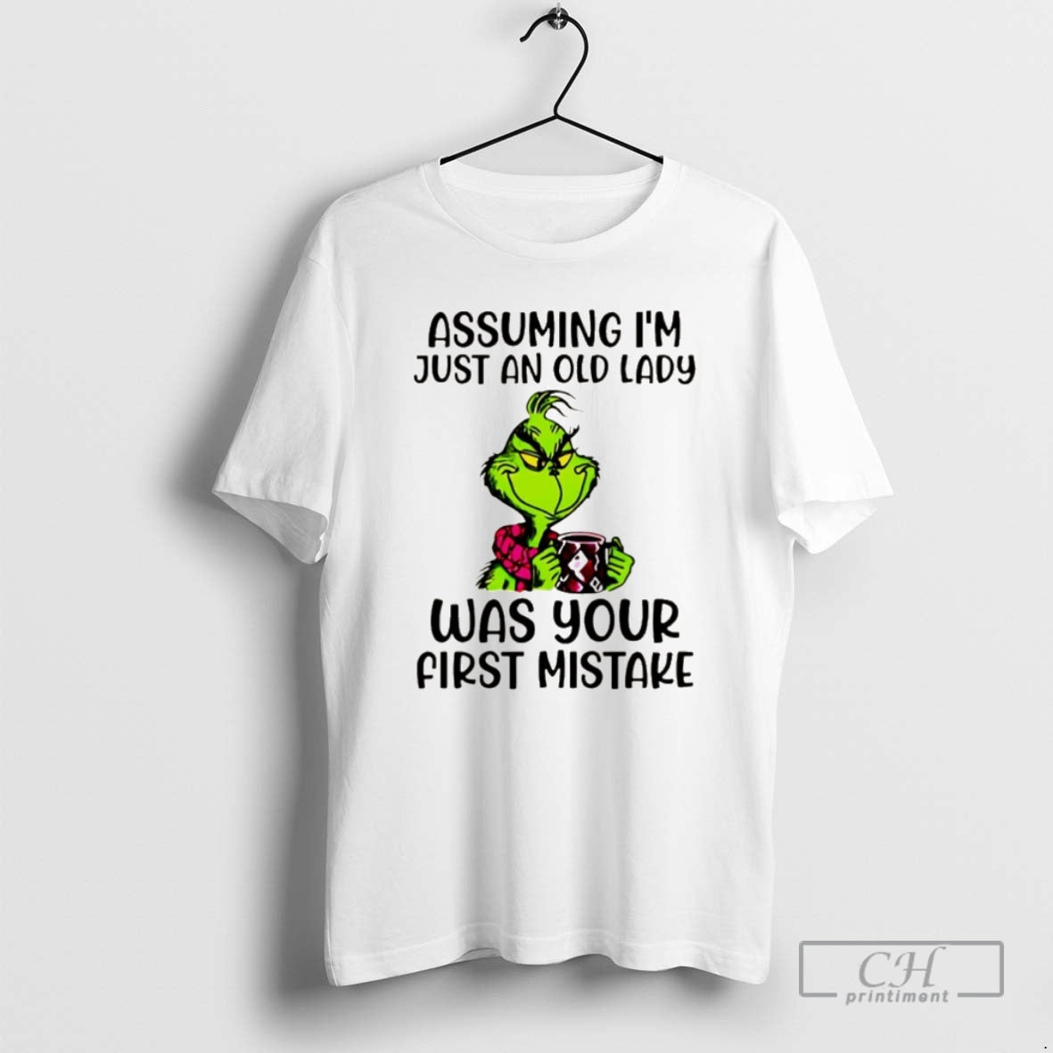 Premium Grinch Assuming Im Just An Old Lady Was Your First Mistake Christmas Shirt Sweater
