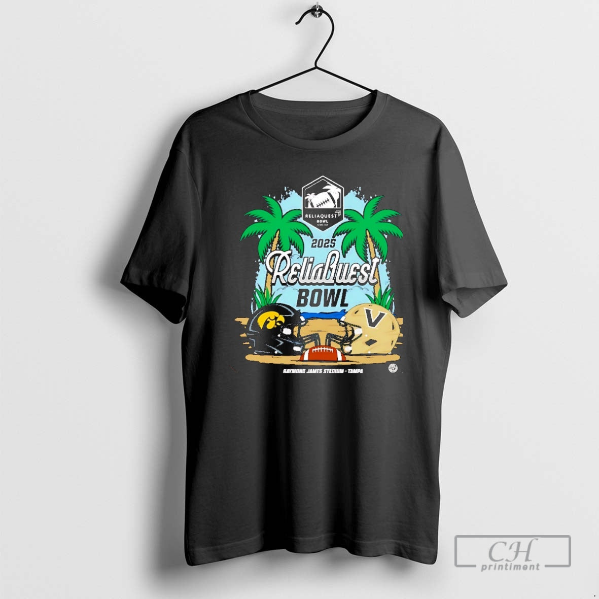 Premium Hawkeyes Vs Commodores 2025 Reliaquest Bowl Head To Head Helmet Shirt Sweater