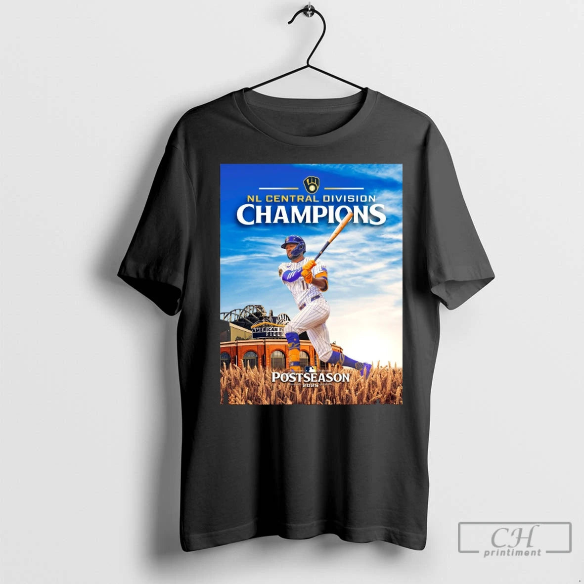 Premium Jackson Chourio Milwaukee Brewers Nl Central Division Champions 2025 Mlb Postseason At American Family