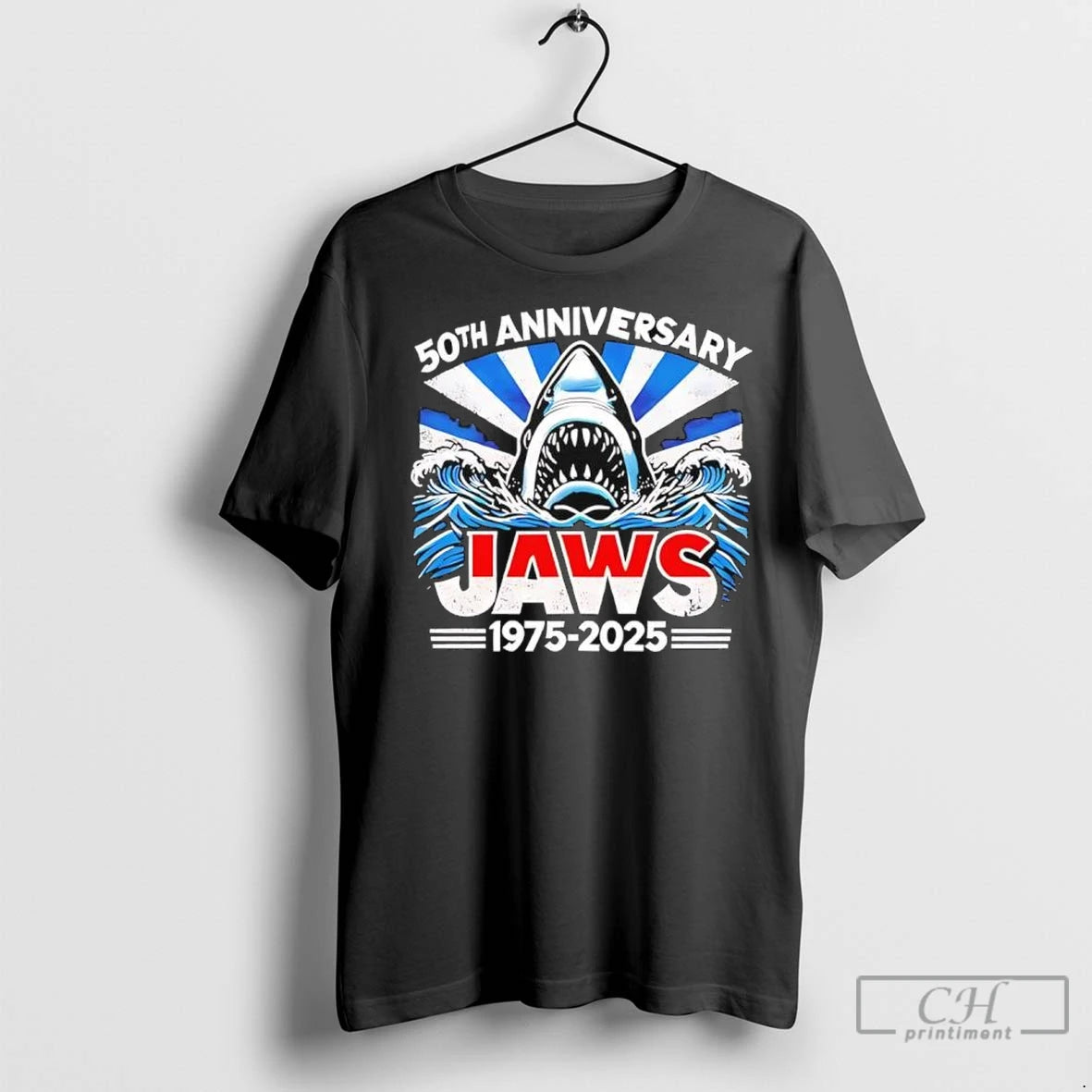 Premium Jaws Movie 50th Anniversary 1975 2025 T Shirts